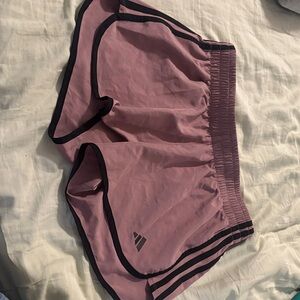 adidas Women's Mauve Athletic Shorts with Black Trim